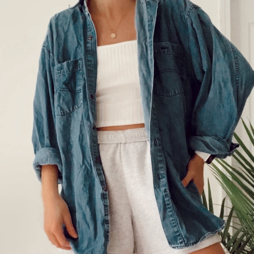 vintage oversized denim flannel